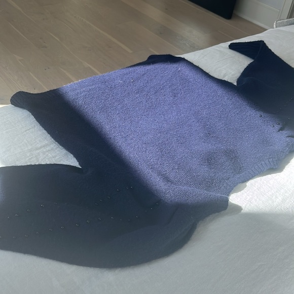 Express Navy Puff Sleeve Sweater - Picture 9 of 11